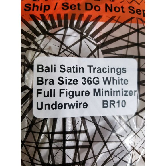 Bali Satin Tracings Bra 36G White Full Figure Minimizer Underwire - Picture 6 of 6